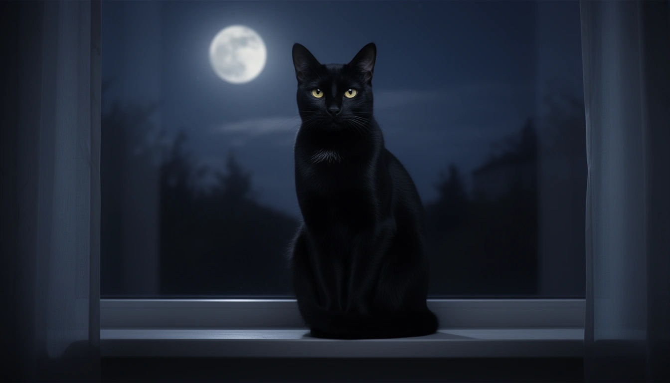 Black female cat looking mysterious and elegant — names for black cats female